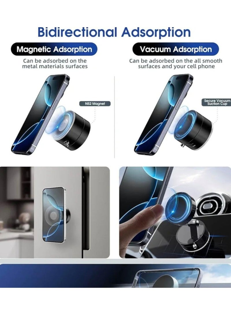 حامل موبايل مغناطيسي ، قاعدة تثبيت بالشفط حامل قوي قابل للطي للسيارة وصالة الألعاب الرياضية والمرآة والأسطح الملساء - Image 5